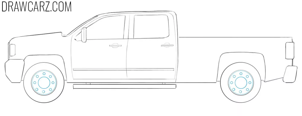 how to draw a pickup truck easy