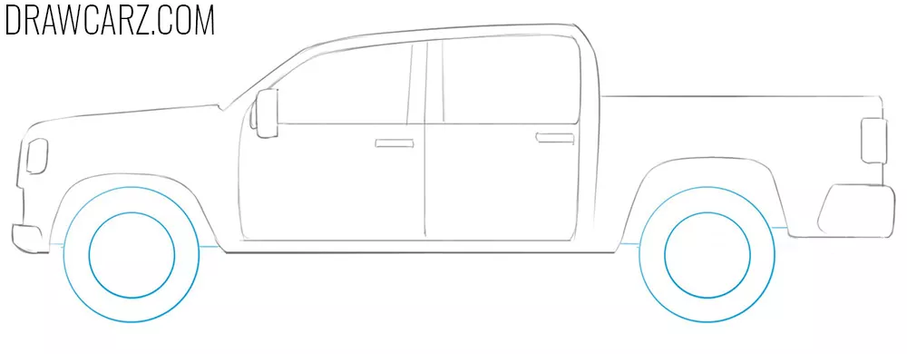 how to draw a simple truck step by step