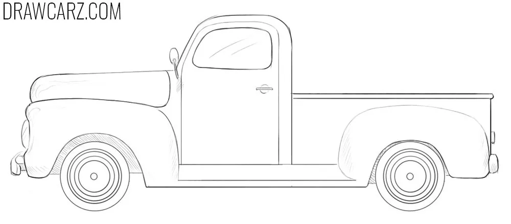 how to draw a ford truck