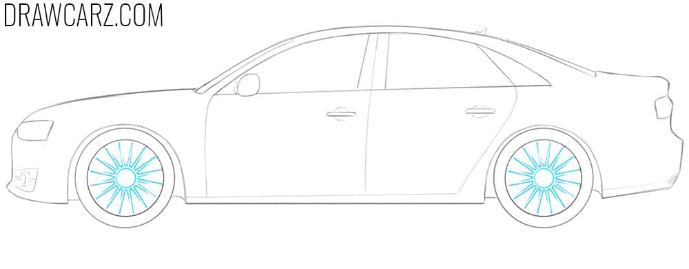how to draw audi car step by step