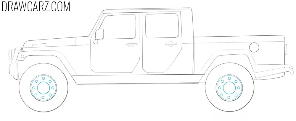 how to draw a Jeep Truck easy