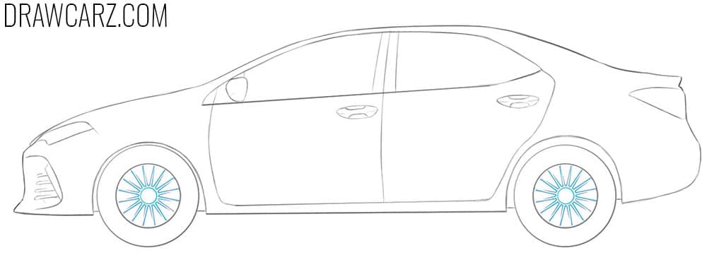 how to draw a Toyota Corolla easy