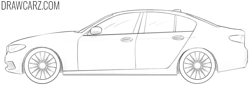 how to draw a bmw car