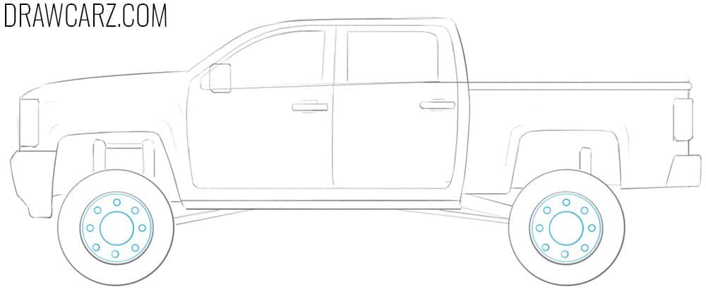 how to draw a lifted truck easy