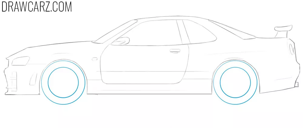 how to draw a nissan skyline step by step