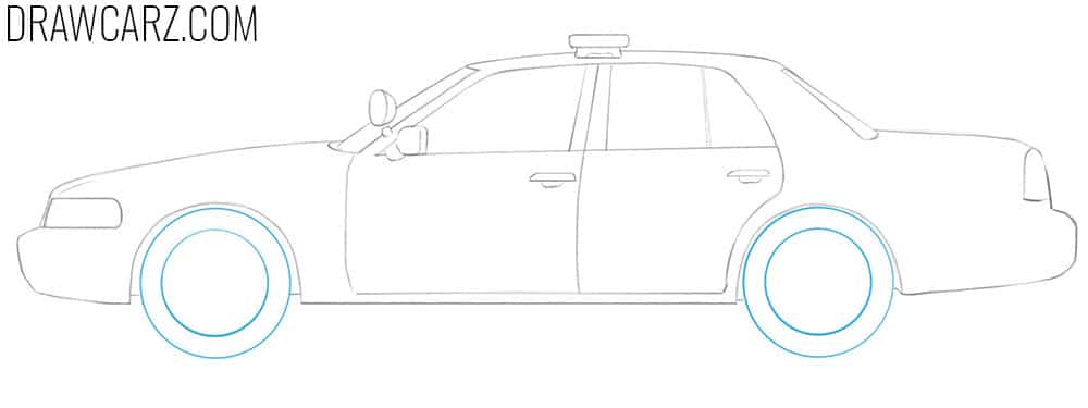 how to draw a police car step by step