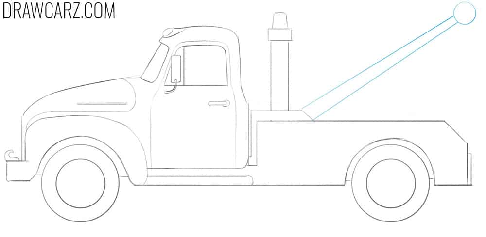 how to draw a simple tow truck
