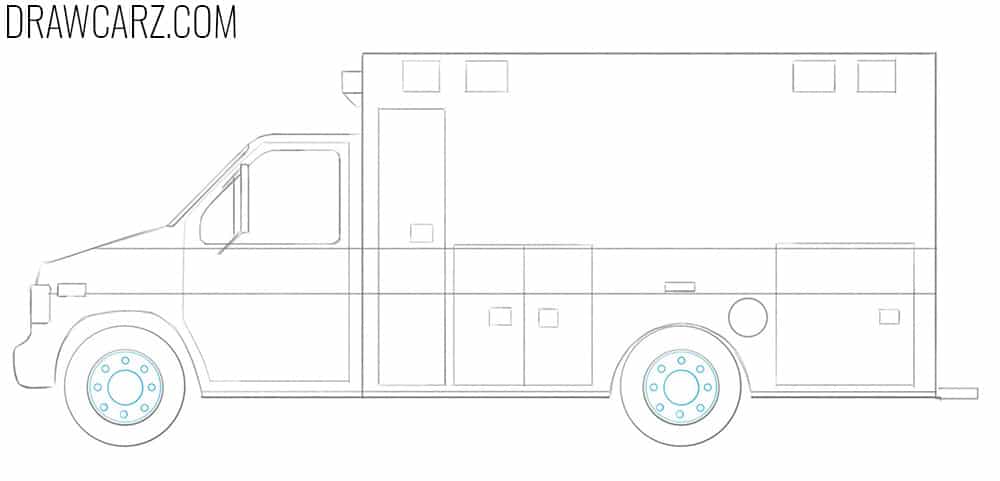 how to draw an Ambulance truck