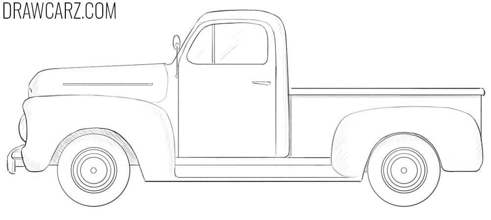 how to draw an Old Ford Truck