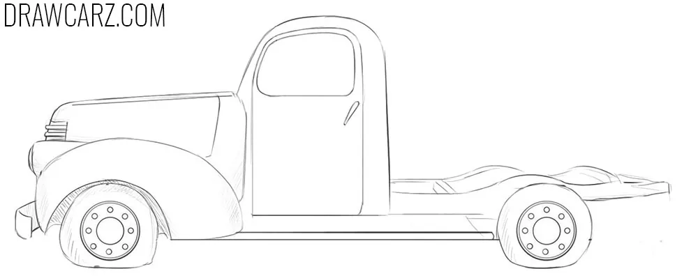 how to draw an abandoned truck