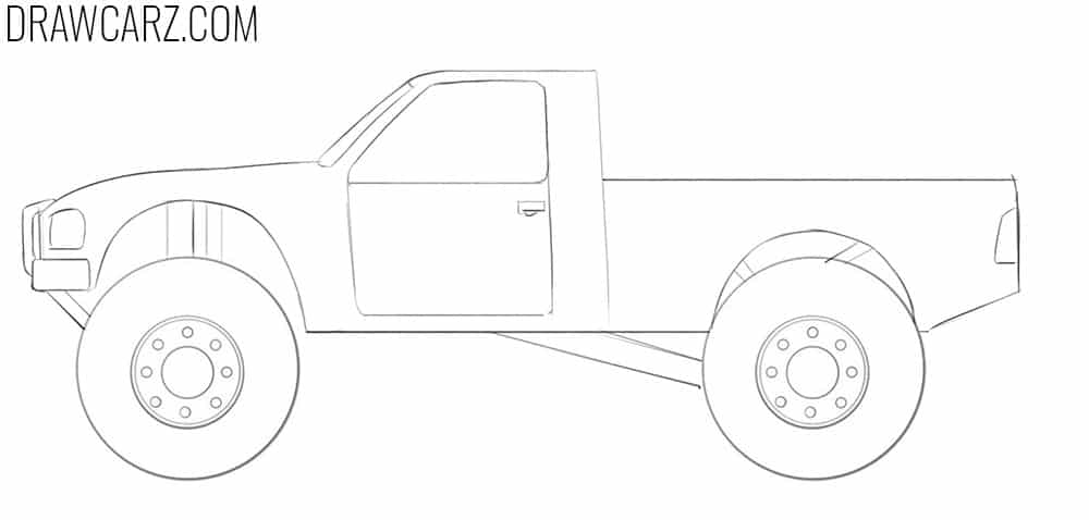 how to draw an off road truck