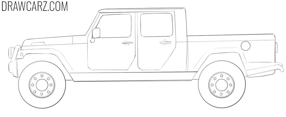 how to draw a Jeep Truck