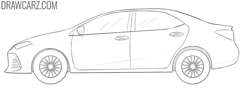 how to draw a Toyota Corolla