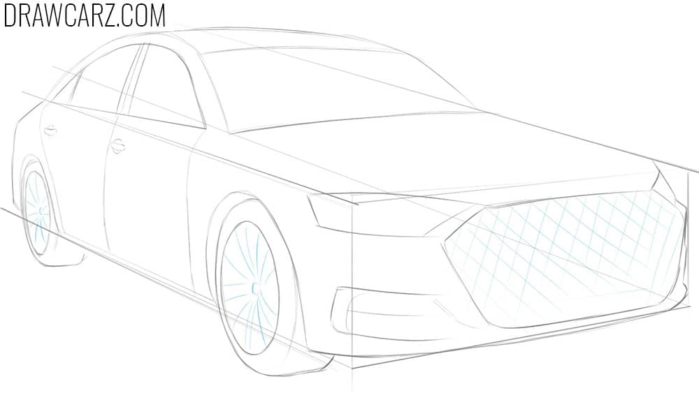 how to draw a car in one point perspective