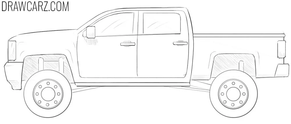 how to draw a lifted truck