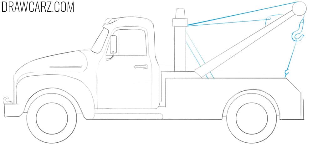 how to draw a tow truck step by step easy