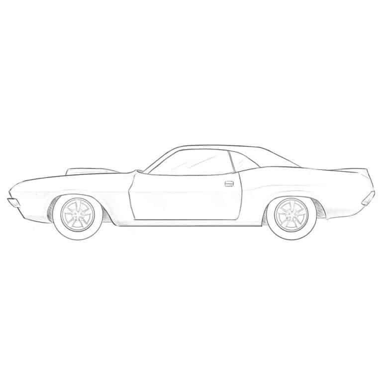How to Draw a Drag Car