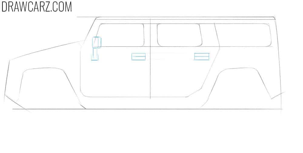 Sketch the the angular mirror and handles