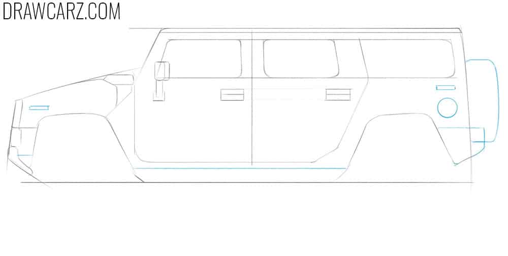 Add the gas hatch and spare wheel