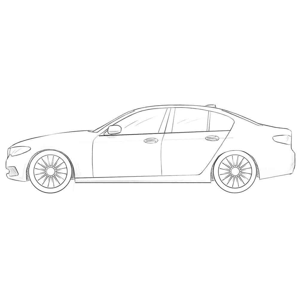 Outline Drawing Bmw Car Sport Car Stock Vector (Royalty Free) 2334774961 |  Shutterstock