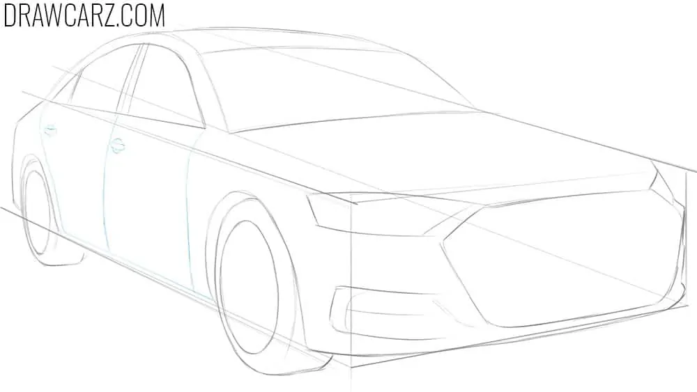 Draw the doors decreasing into distance
