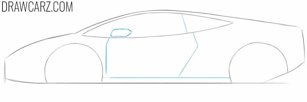 Indicate the mirror and coupe door