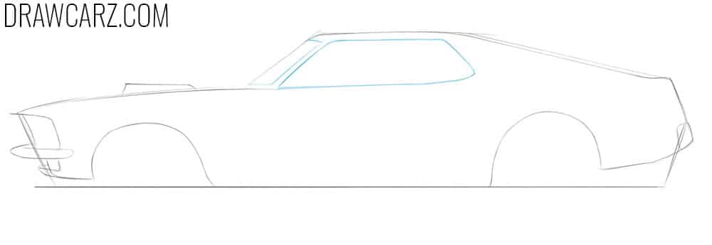Mark the car’s beltline and glass