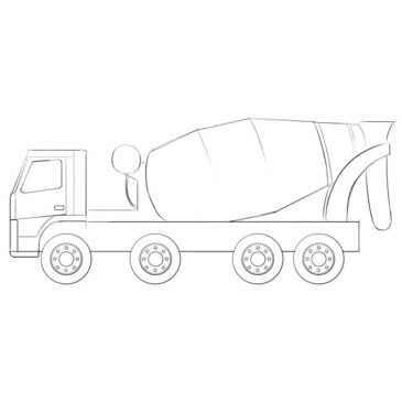 How to Draw a Concrete Truck