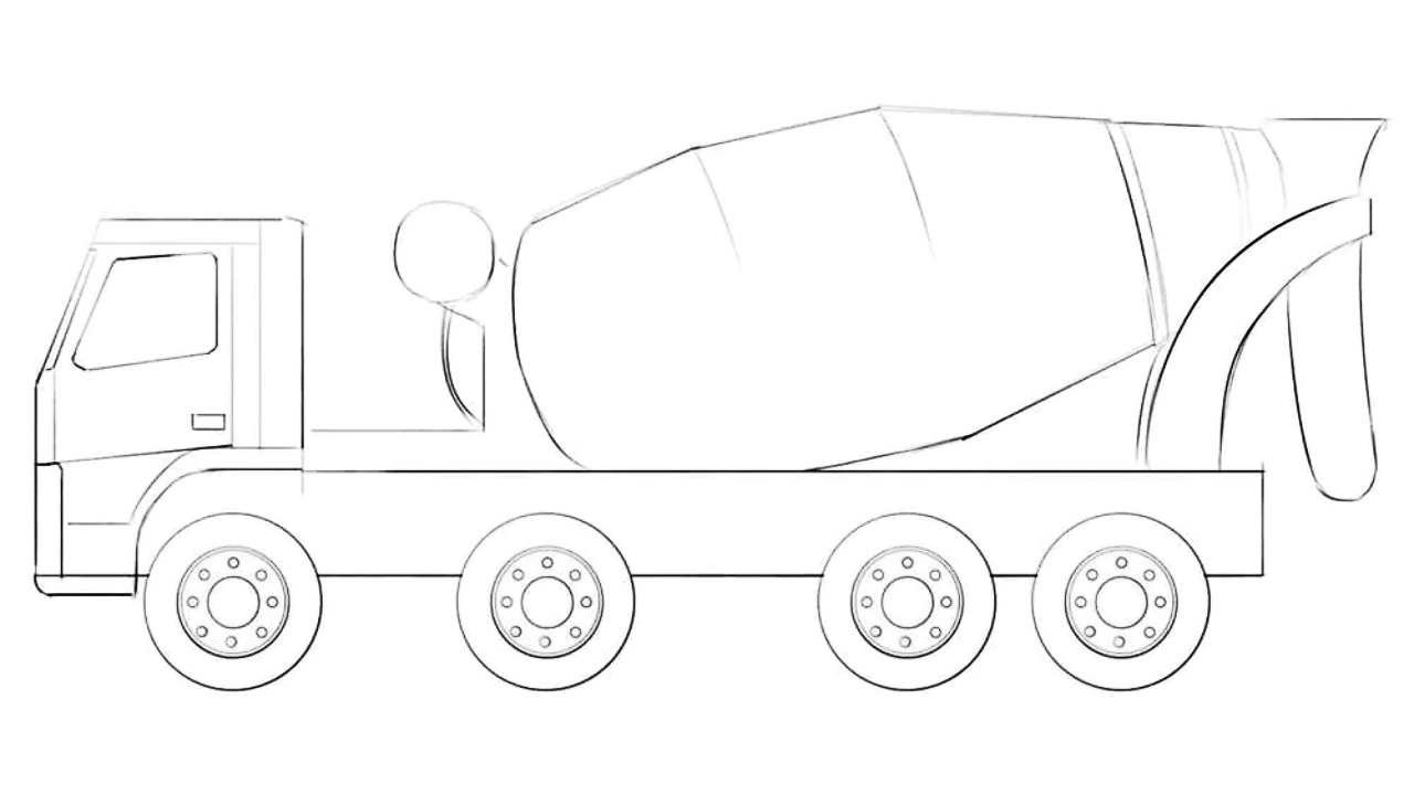 how to draw a concrete truck featured image