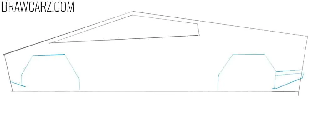 Draw the cool arches and bumpers of the truck