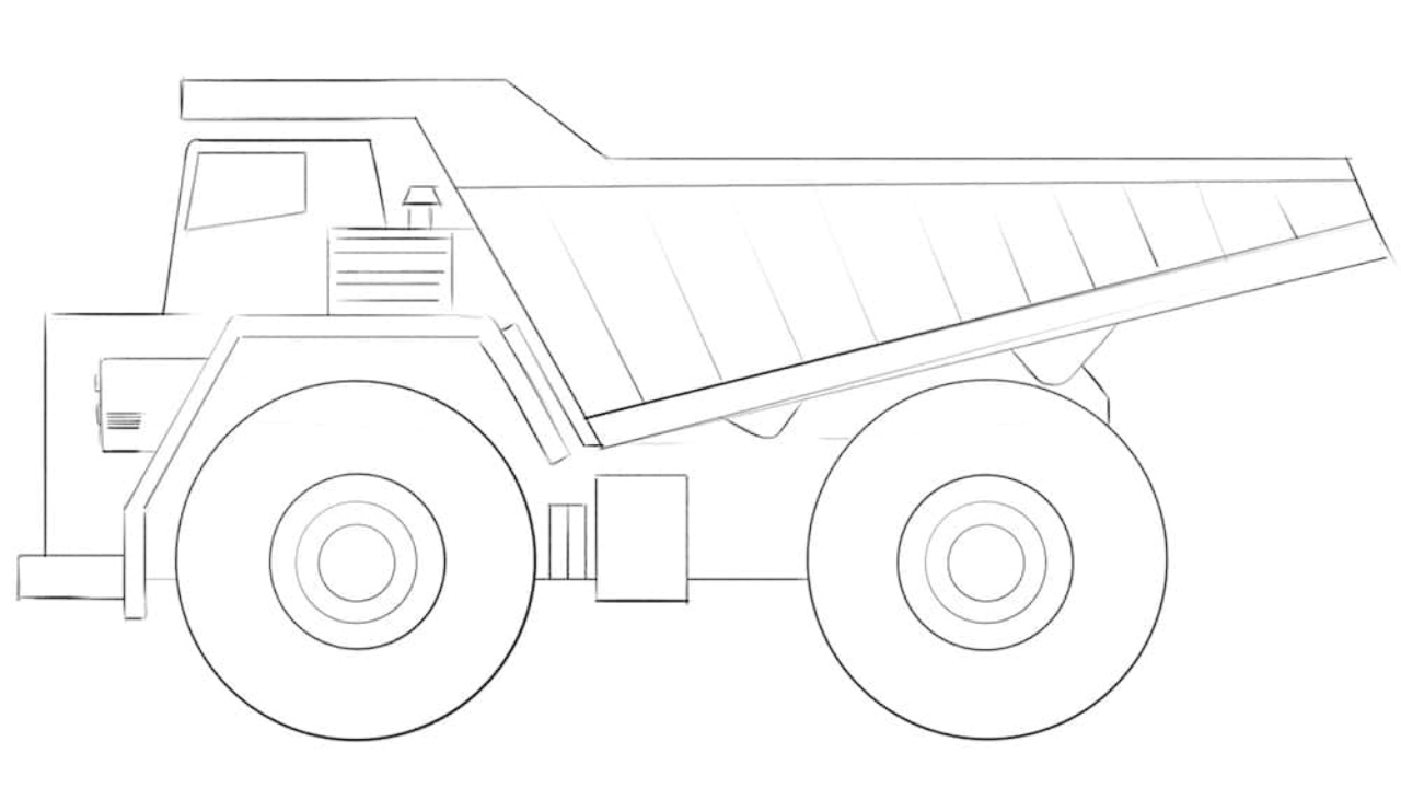 how to draw a dump truck featured image