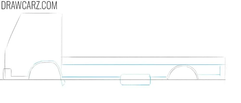 how to draw a flatbed truck easy step by step
