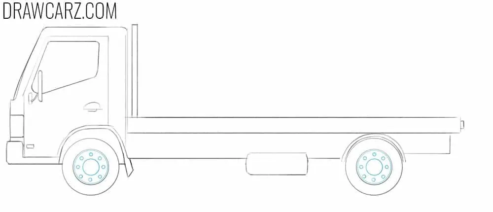 how to draw a flatbed truck easy