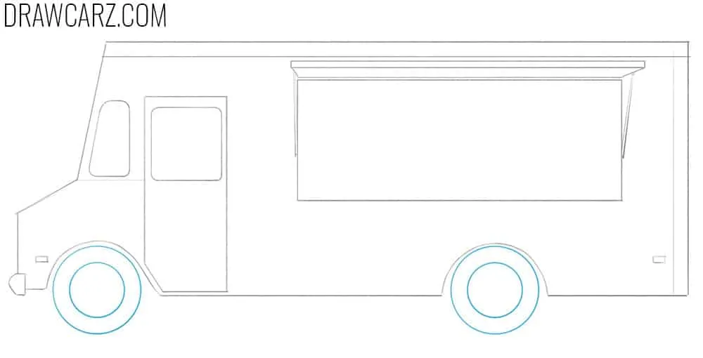 Form the truck tires and rims inside 