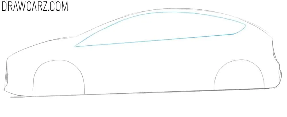 Mark the window shape along RS body
