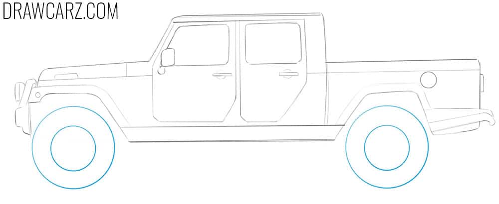 Clear the shapes and add the large tires