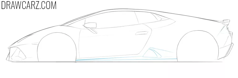 Detail the bottom of the Lamborghini body