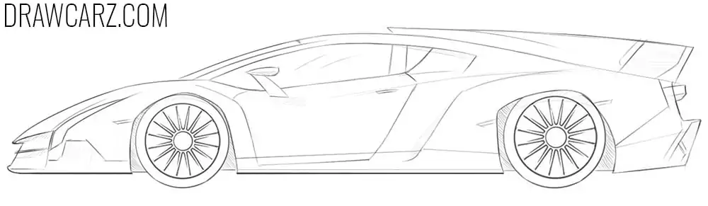 Complete the hypercar with shadows