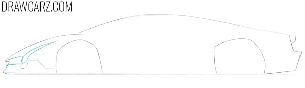 Draw the Lamborghini Veneno lights
