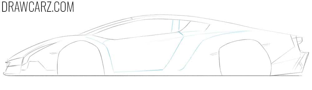 Shape the hypercar door and pillar