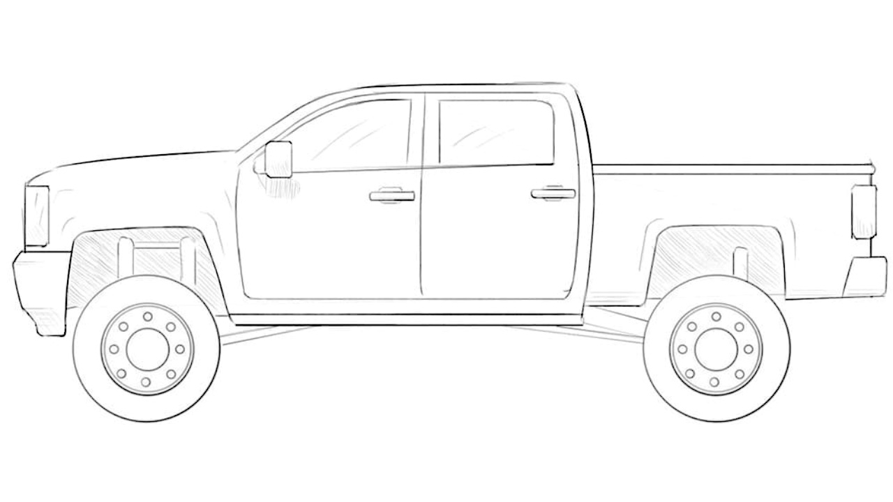 how to draw a lifted truck featured image