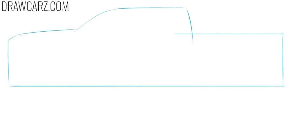 Show the silhouette of the cab and bed