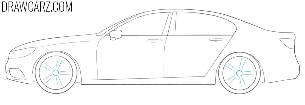 Add the initial spoke lines on the rims