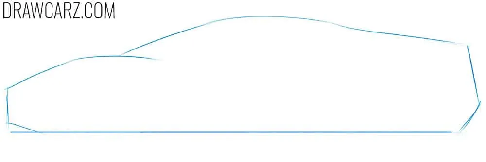 Outline the low flowing hypercar profile