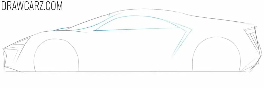 Draw out the Lykan Hypersport’s windows