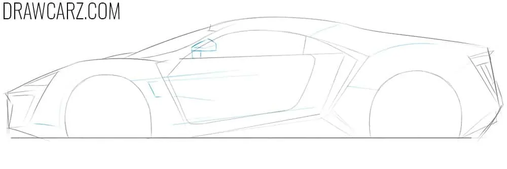 Draw the angular mirror and surface details