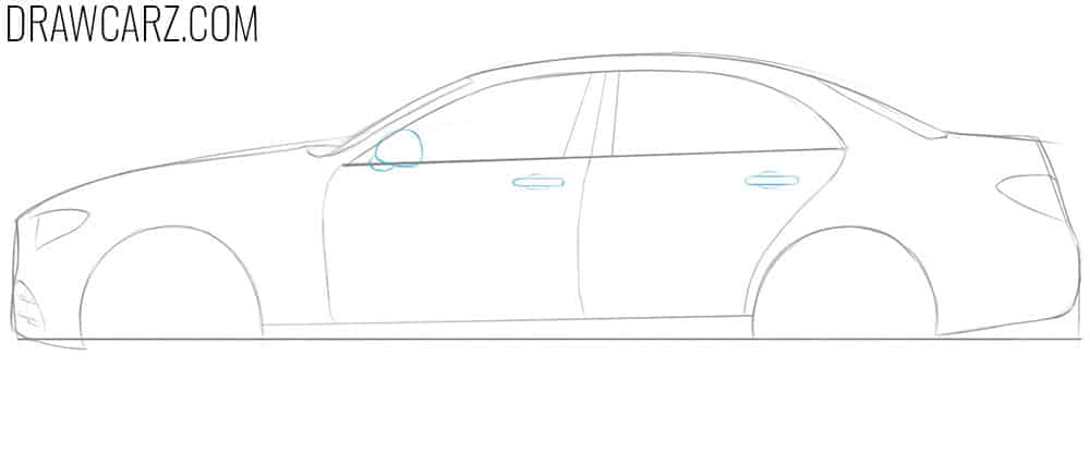  the mirrors and handles of the E Class