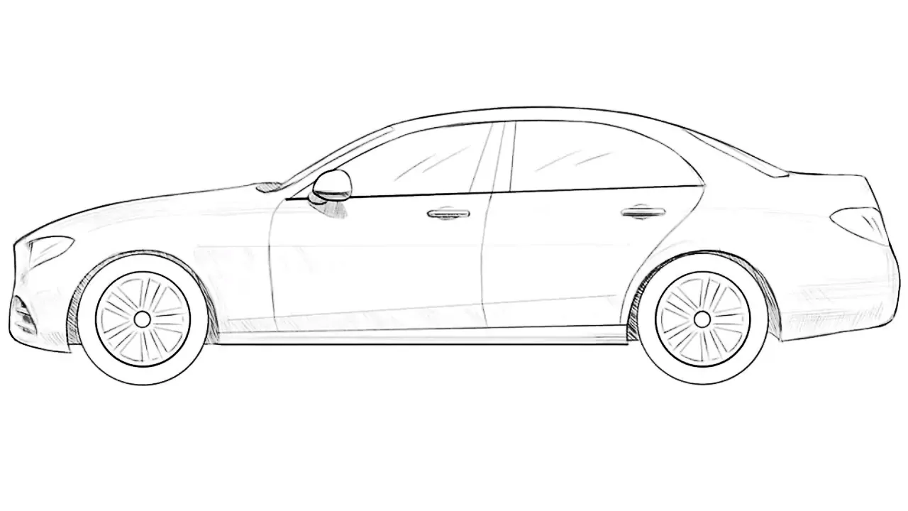 how to draw a mercedes e class featured image