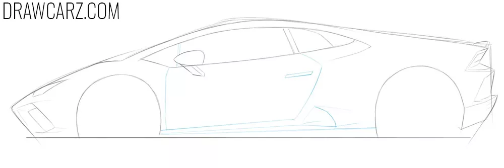 Draw the door of the Lamborghini