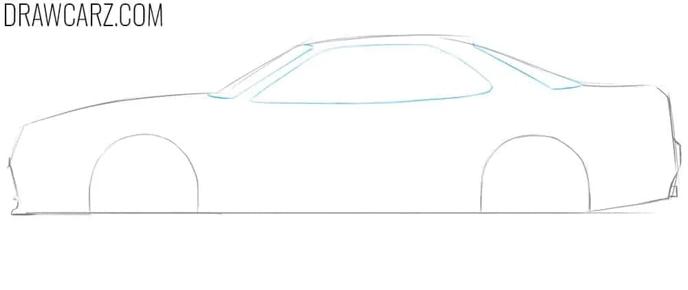 Draw the Skyline cab window frames